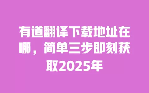有道翻译下载地址在哪,简单三步即刻获取2025年 一